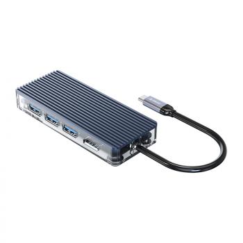 ORICO Type-C 6-in-1 Transparent Hub ( USB3.0Type-A*3、HDMI*1、RJ45*1、USB3.0 Type-C *1 ) – [ ORICO-WB-6RJ ]